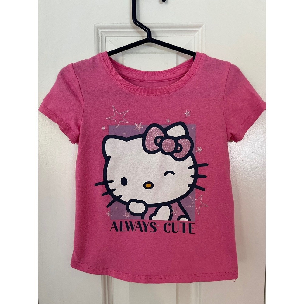 Jumping Beans Hello Kitty Pink Graphic Tee Shirt Girls 2T Always Cute Sanrio